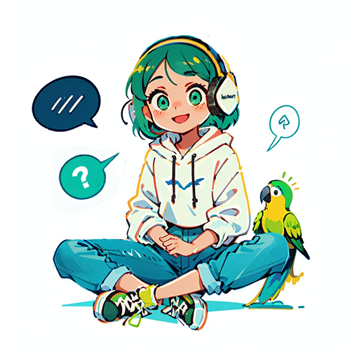Topictionary with Jeff the parrot on her hand