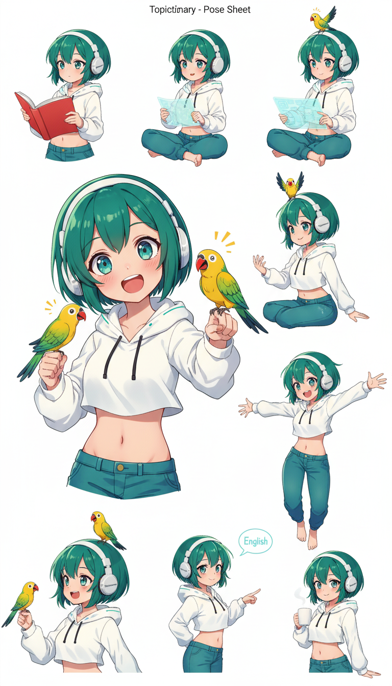Topictionary pose sheet A