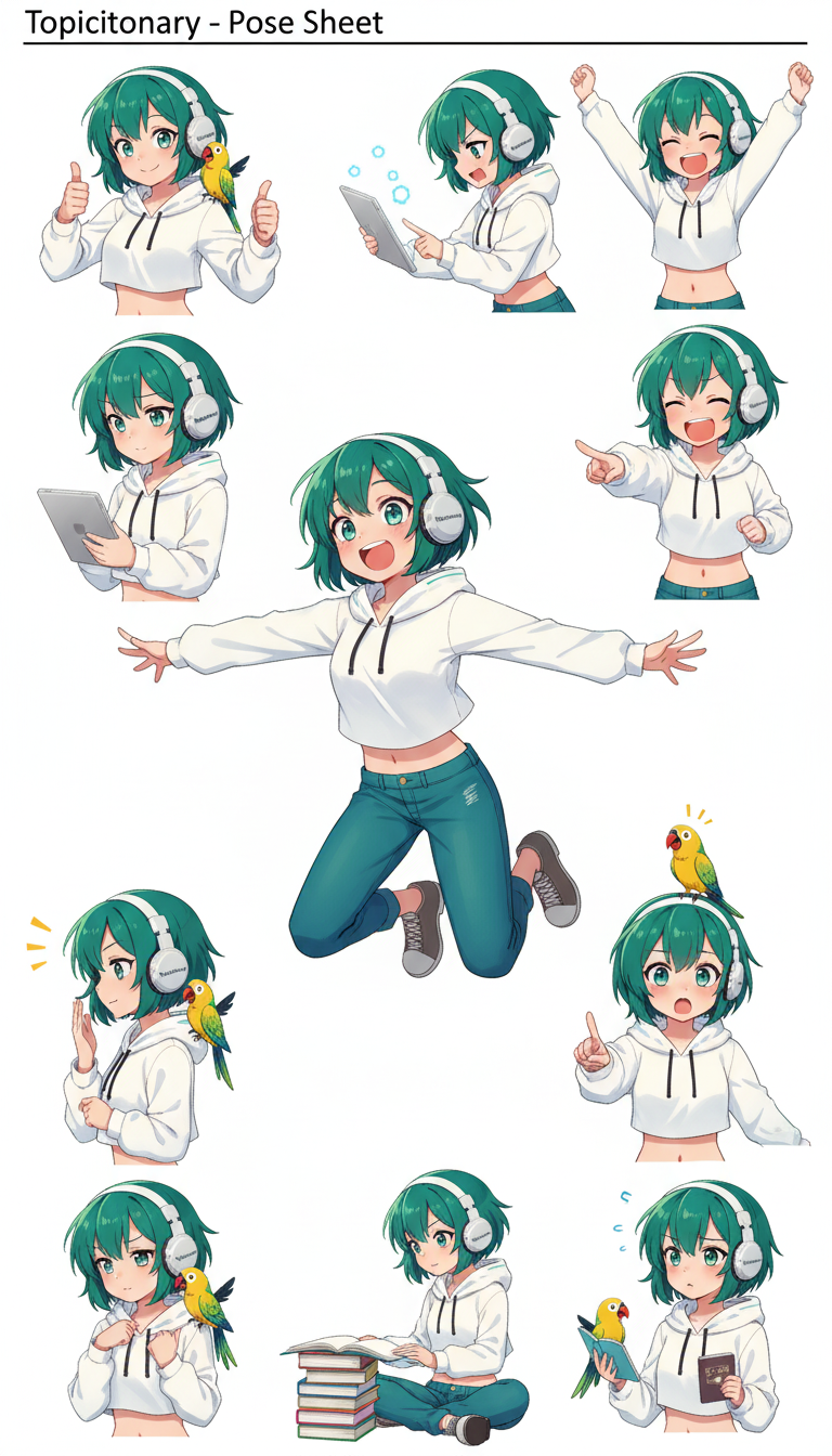 Topictionary pose sheet B