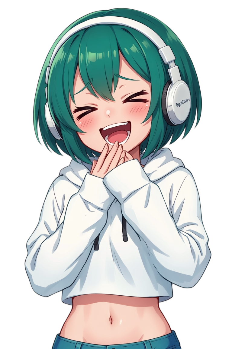 Topi raising one hand calling attention, inviting you to join the conversation on Discord
